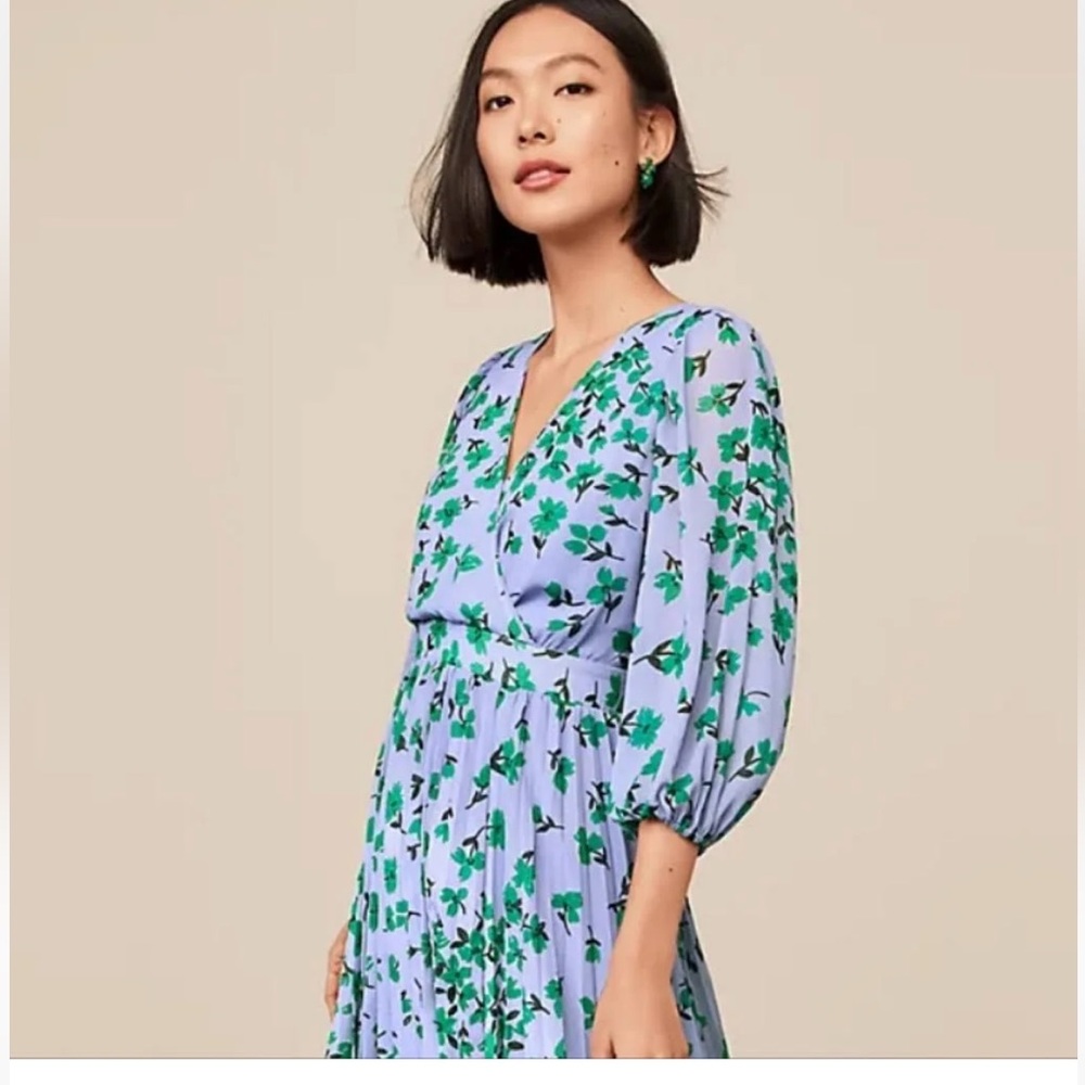 Ann Taylor- Floral pleated dress, NEVER WORN WITH TAGS